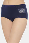 Clovia High Rise Three-Fourth Coverage Hipster Panty - Navy Blue — thumbnail 3
