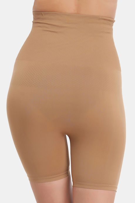 Clovia Seamless High Compression Highwaist Thigh Shaper - Beige — image 4