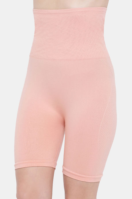 Clovia Seamless High Compression Highwaist Thigh Shaper - Peach — image 3