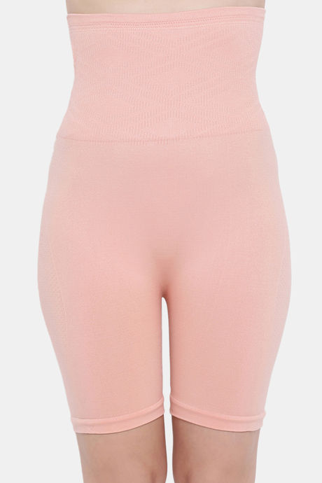 Clovia Seamless High Compression Highwaist Thigh Shaper - Peach — image 4