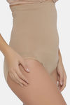 Clovia Seamless High Compression Highwaist Shapewear - Beige — thumbnail 2
