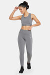 Clovia Snug Fit Active High-Rise Ankle-Length Tights - Grey — thumbnail 6