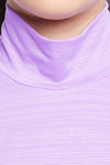 Clovia Comfort Fit Text Print Turtleneck Active Crop Top - Purple — thumbnail 6