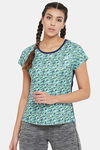 Clovia Comfort Fit Active Emoji Print T-shirt - Blue — thumbnail 1