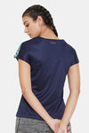 Clovia Comfort Fit Active Emoji Print T-shirt - Blue — thumbnail 4