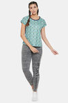 Clovia Comfort Fit Active Emoji Print T-shirt - Blue — thumbnail 5