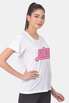 Clovia Comfort-Fit Active Text Print T-shirt - White — thumbnail 2