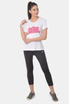 Clovia Comfort-Fit Active Text Print T-shirt - White — thumbnail 5