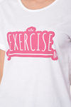 Clovia Comfort-Fit Active Text Print T-shirt - White — thumbnail 6