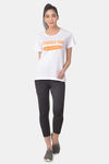 Clovia Comfort-Fit Active Text Print T-shirt - White — thumbnail 5