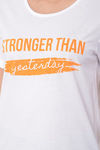 Clovia Comfort-Fit Active Text Print T-shirt - White — thumbnail 6