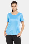 Clovia Comfort-Fit Active T-shirt - Blue — thumbnail 1