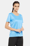 Clovia Comfort-Fit Active T-shirt - Blue — thumbnail 2