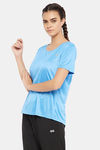 Clovia Comfort-Fit Active T-shirt - Blue — thumbnail 3