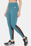 Clovia Quick Dry Skin Fit Pants - Blue — thumbnail 3