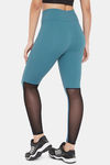 Clovia Quick Dry Skin Fit Pants - Blue — thumbnail 4