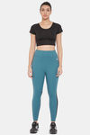 Clovia Quick Dry Skin Fit Pants - Blue — thumbnail 5