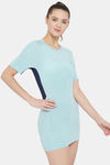 Clovia Quick Dry Relaxed Top - Blue — thumbnail 2