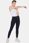 Clovia Quick Dry Skin Fit Pants - Blue — thumbnail 4
