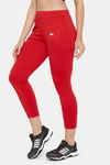 Clovia Quick Dry Skin Fit Pants - Red — thumbnail 3