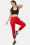 Clovia Quick Dry Skin Fit Pants - Red — thumbnail 5