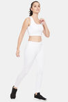 Clovia Quick Dry Skin Fit Pants - White — thumbnail 6