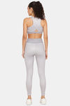 Clovia Padded Sports Bra & Ankle-Length High-Rise Sports Tights Set - Grey — thumbnail 4