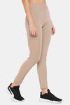 Clovia Snug Fit Ankle-Length High-Rise Tights - Nude — thumbnail 2