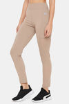 Clovia Snug Fit Ankle-Length High-Rise Tights - Nude — thumbnail 3