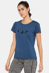 Clovia Easy Movement T-Shirt - Blue — thumbnail 3