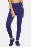 Clovia High Rise Easy Movement Skin Fit Pant - Blue — thumbnail 1