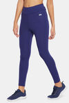 Clovia High Rise Easy Movement Skin Fit Pant - Blue — thumbnail 3