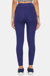 Clovia High Rise Easy Movement Skin Fit Pant - Blue — thumbnail 4