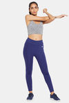 Clovia High Rise Easy Movement Skin Fit Pant - Blue — thumbnail 5