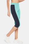 Clovia High Rise Easy Movement Capri - Blue — thumbnail 2