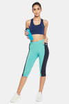 Clovia High Rise Easy Movement Capri - Blue — thumbnail 5