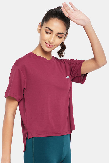 Clovia Quick Dry Relaxed Top - Purple — image 2