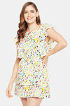 Clovia Crepe Loungewear Dress - White — thumbnail 1