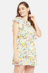 Clovia Crepe Loungewear Dress - White — thumbnail 2
