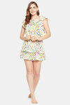 Clovia Crepe Loungewear Dress - White — thumbnail 6