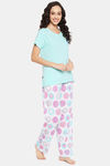 Clovia Cotton Pyjama Set - Green — thumbnail 2
