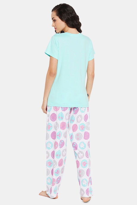 Clovia Cotton Pyjama Set - Green — image 4