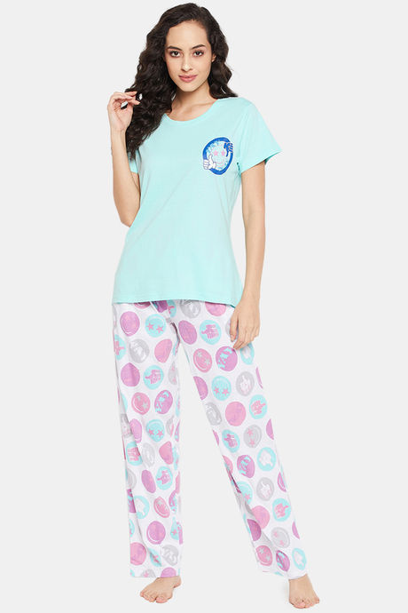 Clovia Cotton Pyjama Set - Green — image 5