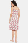 Clovia Cotton Knee Length Nightdress - Pink — thumbnail 4