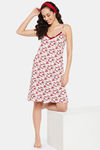 Clovia Cotton Knee Length Nightdress - Pink — thumbnail 5