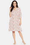 Clovia Crepe Lounge Dress - White — thumbnail 1