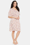 Clovia Crepe Lounge Dress - White — thumbnail 2