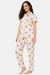 Clovia Cotton Pyjama Set - White — thumbnail 3