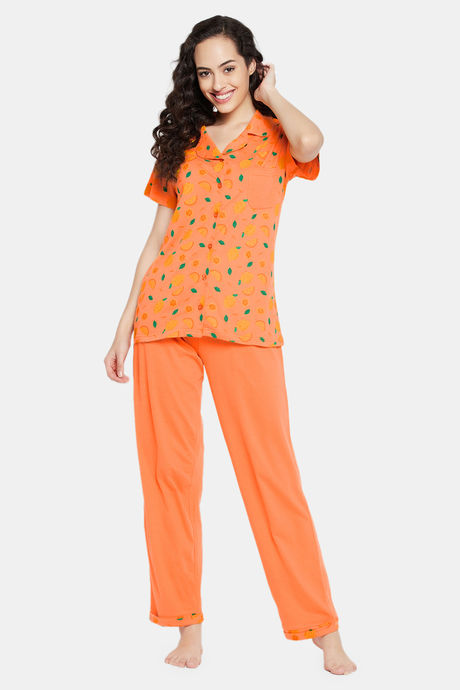Clovia Cotton Pyjama Set (Pack of 2) - Peach — image 5