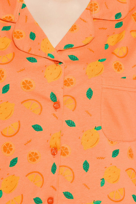 Clovia Cotton Pyjama Set (Pack of 2) - Peach — image 7
